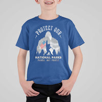 Funny Protect Our National Parks Bigfoot T Shirt For Kid Parks Not Profit American Flag