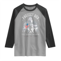 Funny Protect Our National Parks Bigfoot Raglan Shirt Parks Not Profit American Flag