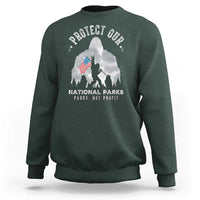 Funny Protect Our National Parks Bigfoot Sweatshirt Parks Not Profit American Flag