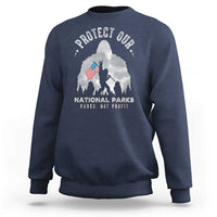 Funny Protect Our National Parks Bigfoot Sweatshirt Parks Not Profit American Flag