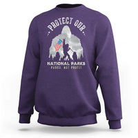 Funny Protect Our National Parks Bigfoot Sweatshirt Parks Not Profit American Flag