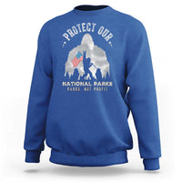 Funny Protect Our National Parks Bigfoot Sweatshirt Parks Not Profit American Flag