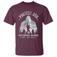 Funny Protect Our National Parks Bigfoot T Shirt Parks Not Profit American Flag