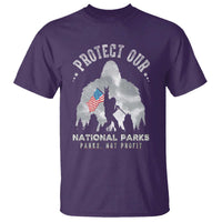 Funny Protect Our National Parks Bigfoot T Shirt Parks Not Profit American Flag