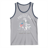 Funny Protect Our National Parks Bigfoot Tank Top Parks Not Profit American Flag