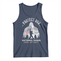 Funny Protect Our National Parks Bigfoot Tank Top Parks Not Profit American Flag