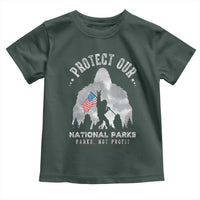 Funny Protect Our National Parks Bigfoot Toddler T Shirt Parks Not Profit American Flag