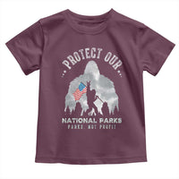 Funny Protect Our National Parks Bigfoot Toddler T Shirt Parks Not Profit American Flag