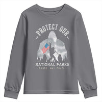 Funny Protect Our National Parks Bigfoot Youth Sweatshirt Parks Not Profit American Flag