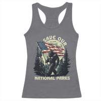 Save Our National Parks Bigfoot Racerback Tank Top Vintage American Flag