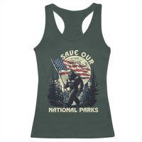 Save Our National Parks Bigfoot Racerback Tank Top Vintage American Flag