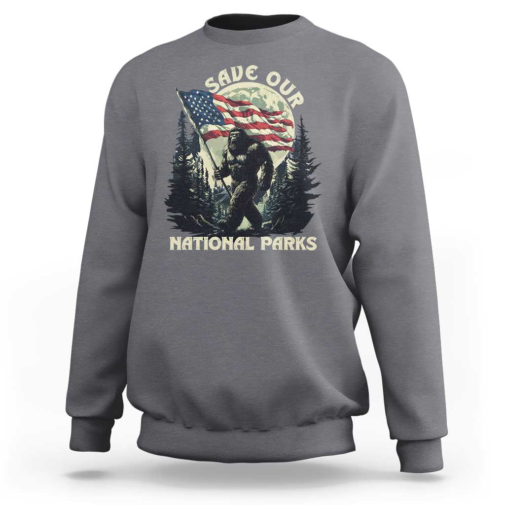 Save Our National Parks Bigfoot Sweatshirt Vintage American Flag