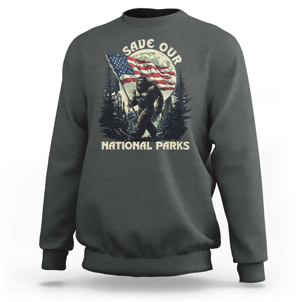 Save Our National Parks Bigfoot Sweatshirt Vintage American Flag