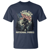Save Our National Parks Bigfoot T Shirt Vintage American Flag