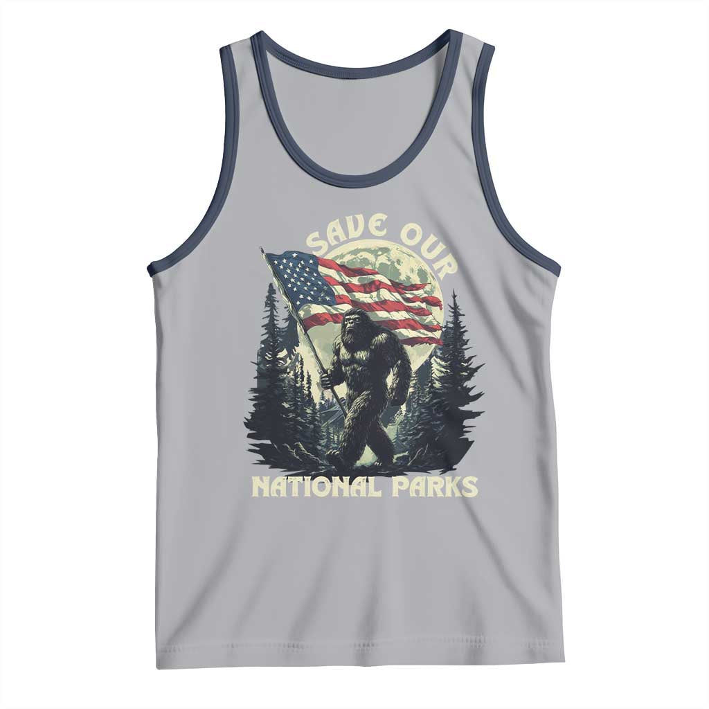 Save Our National Parks Bigfoot Tank Top Vintage American Flag