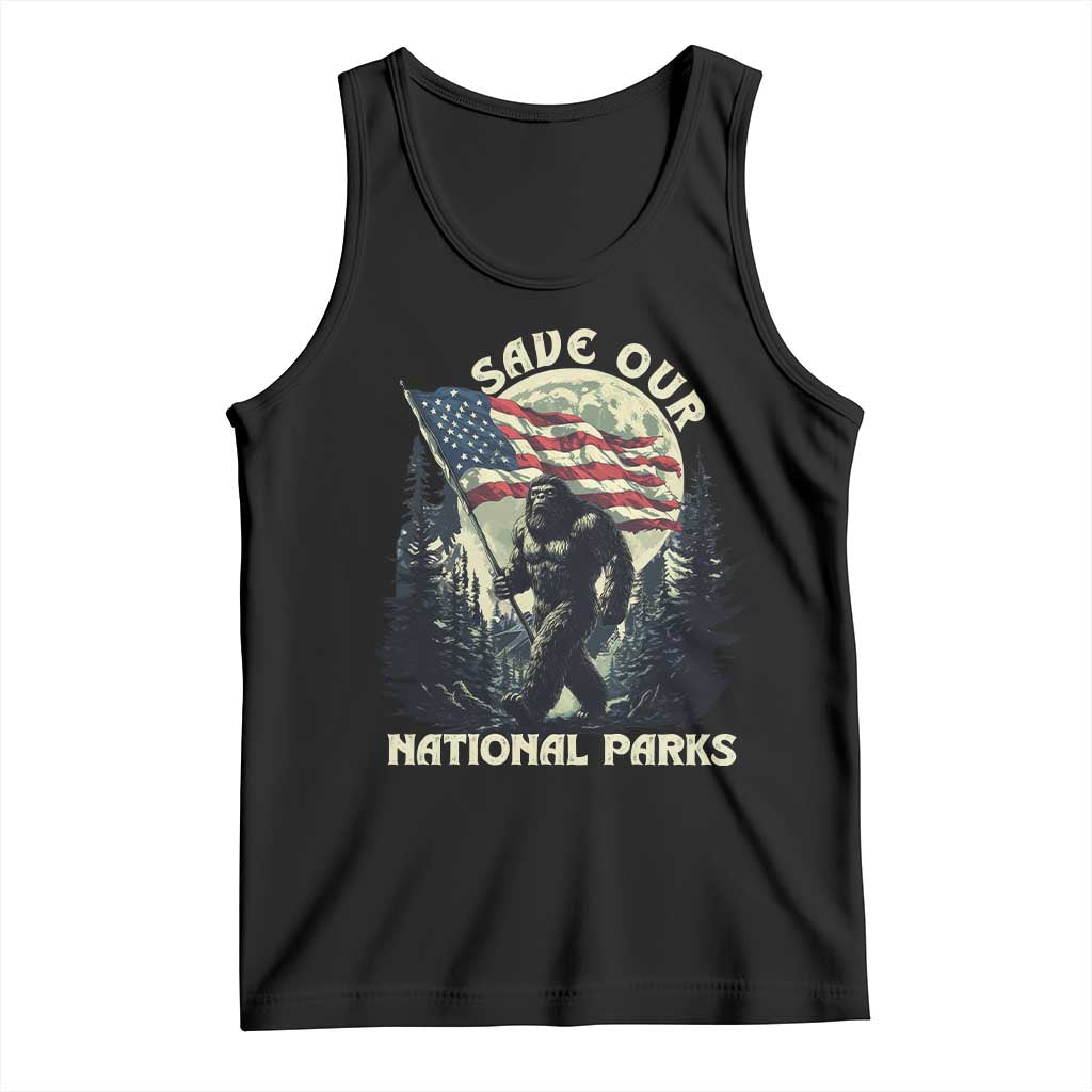 Save Our National Parks Bigfoot Tank Top Vintage American Flag