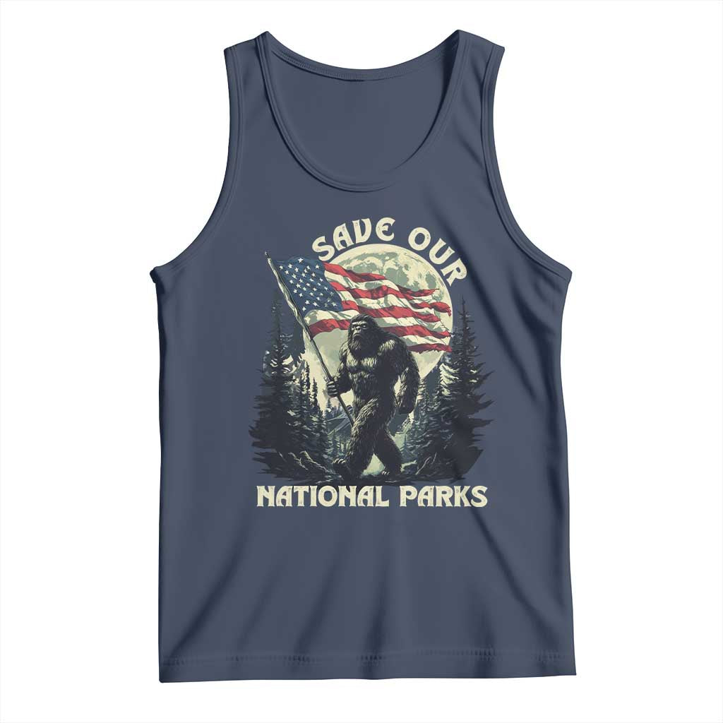 Save Our National Parks Bigfoot Tank Top Vintage American Flag