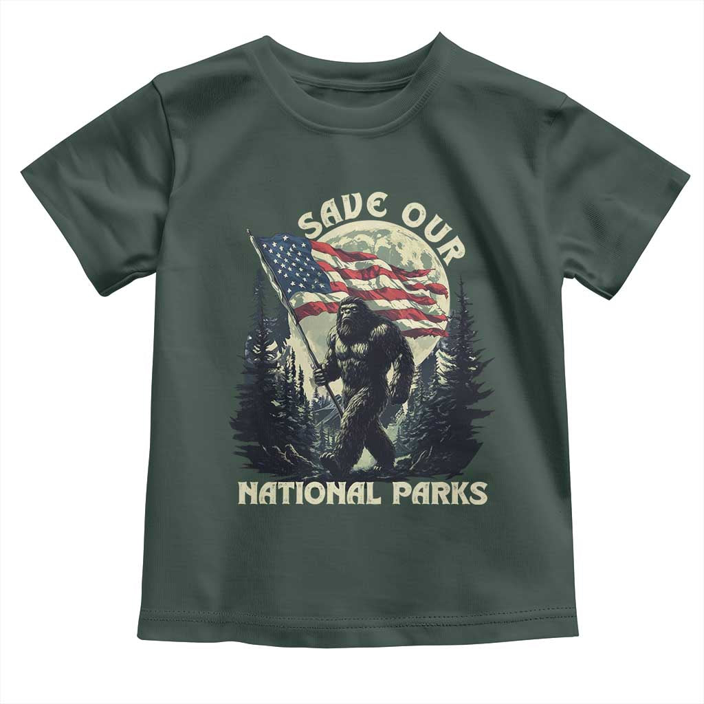 Save Our National Parks Bigfoot Toddler T Shirt Vintage American Flag