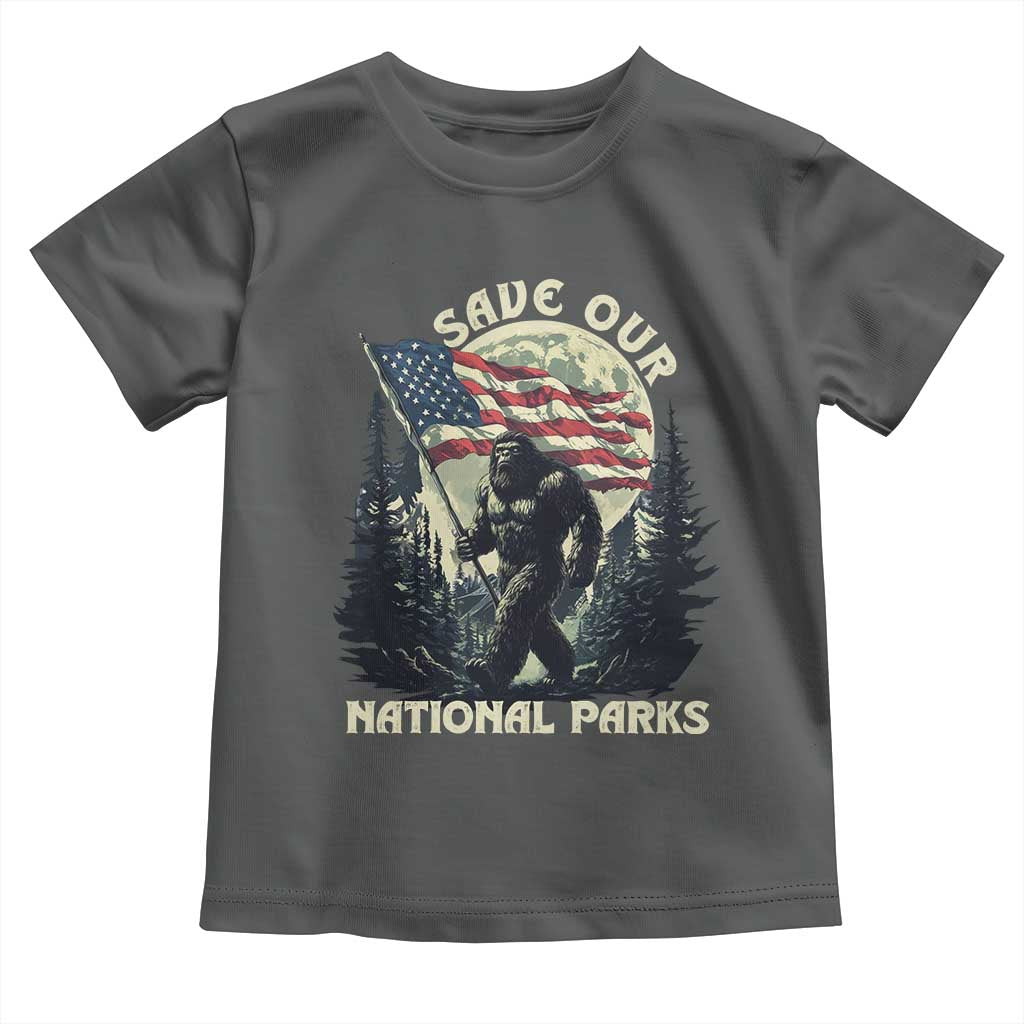 Save Our National Parks Bigfoot Toddler T Shirt Vintage American Flag