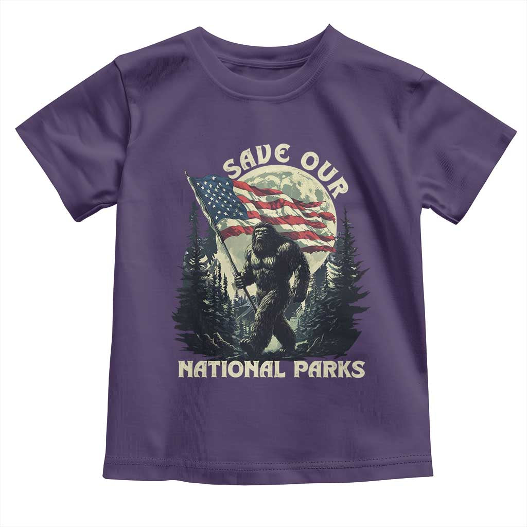 Save Our National Parks Bigfoot Toddler T Shirt Vintage American Flag
