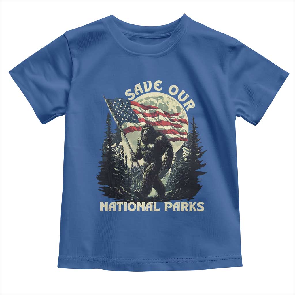 Save Our National Parks Bigfoot Toddler T Shirt Vintage American Flag