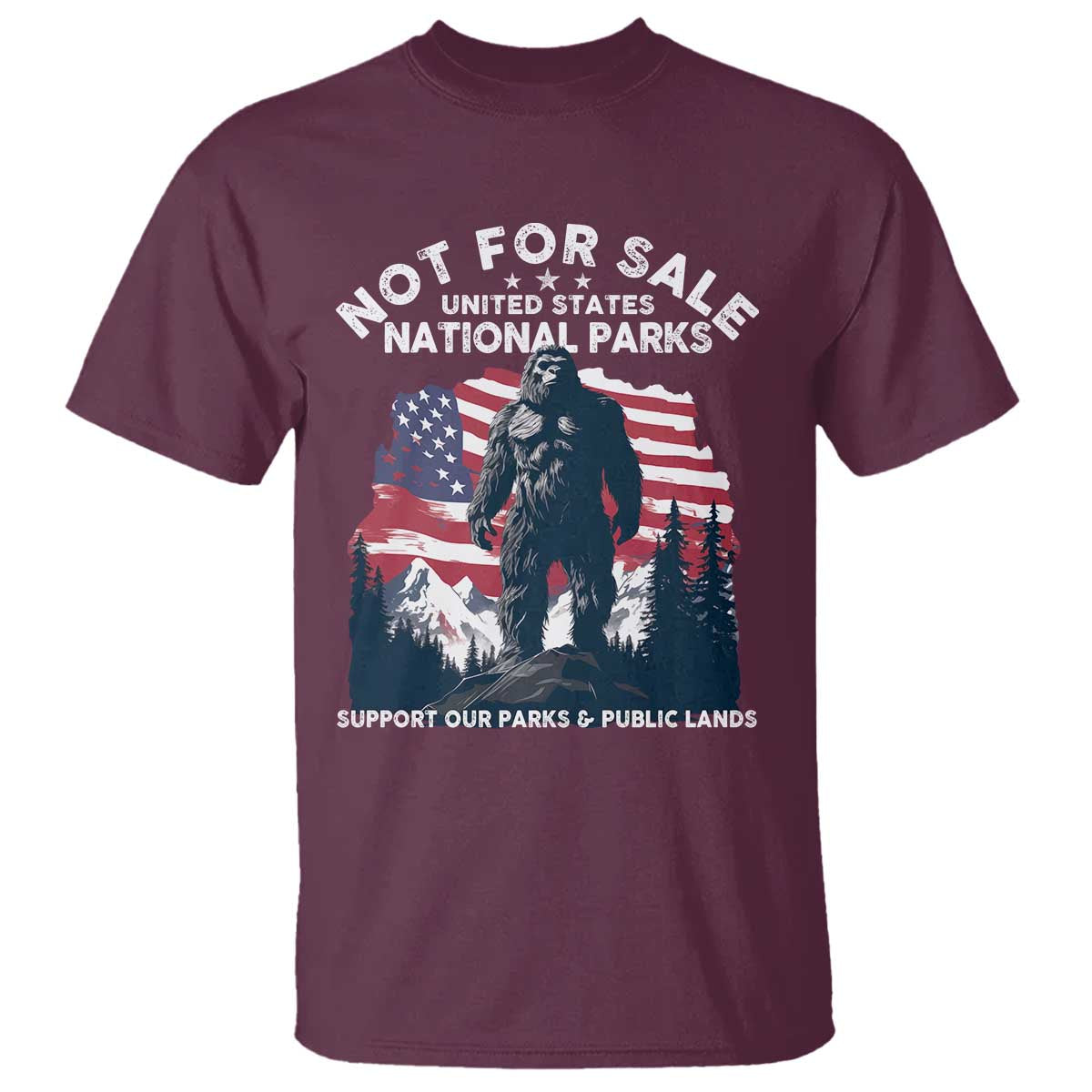 Not For Sale National Parks Bigfoot T Shirt Support Our Parks And Public Lands
