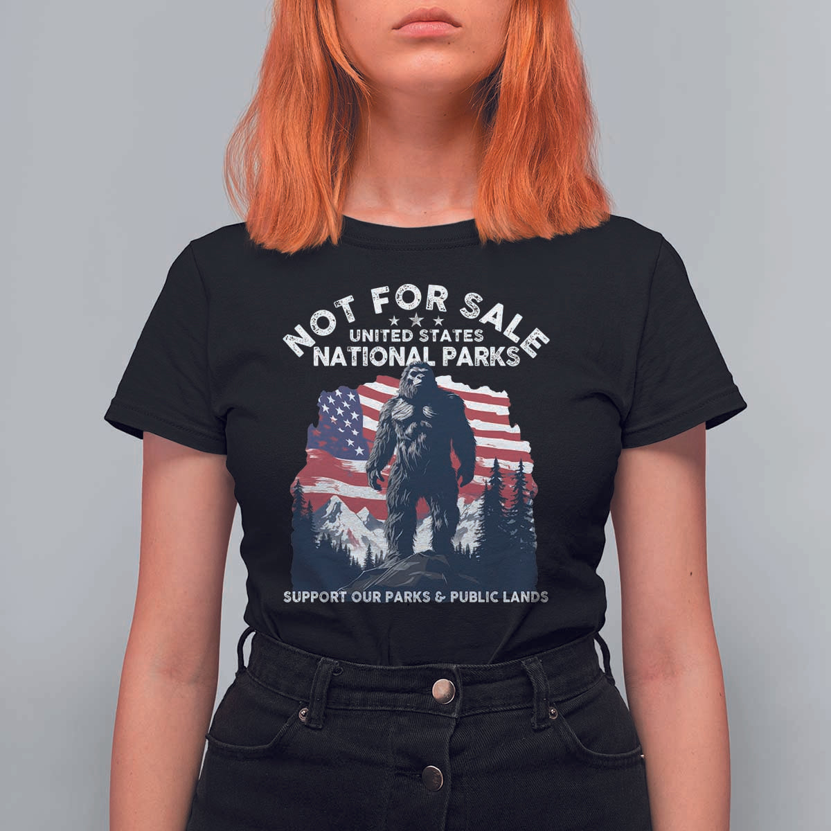 Not For Sale National Parks Bigfoot T Shirt For Women Support Our Parks And Public Lands