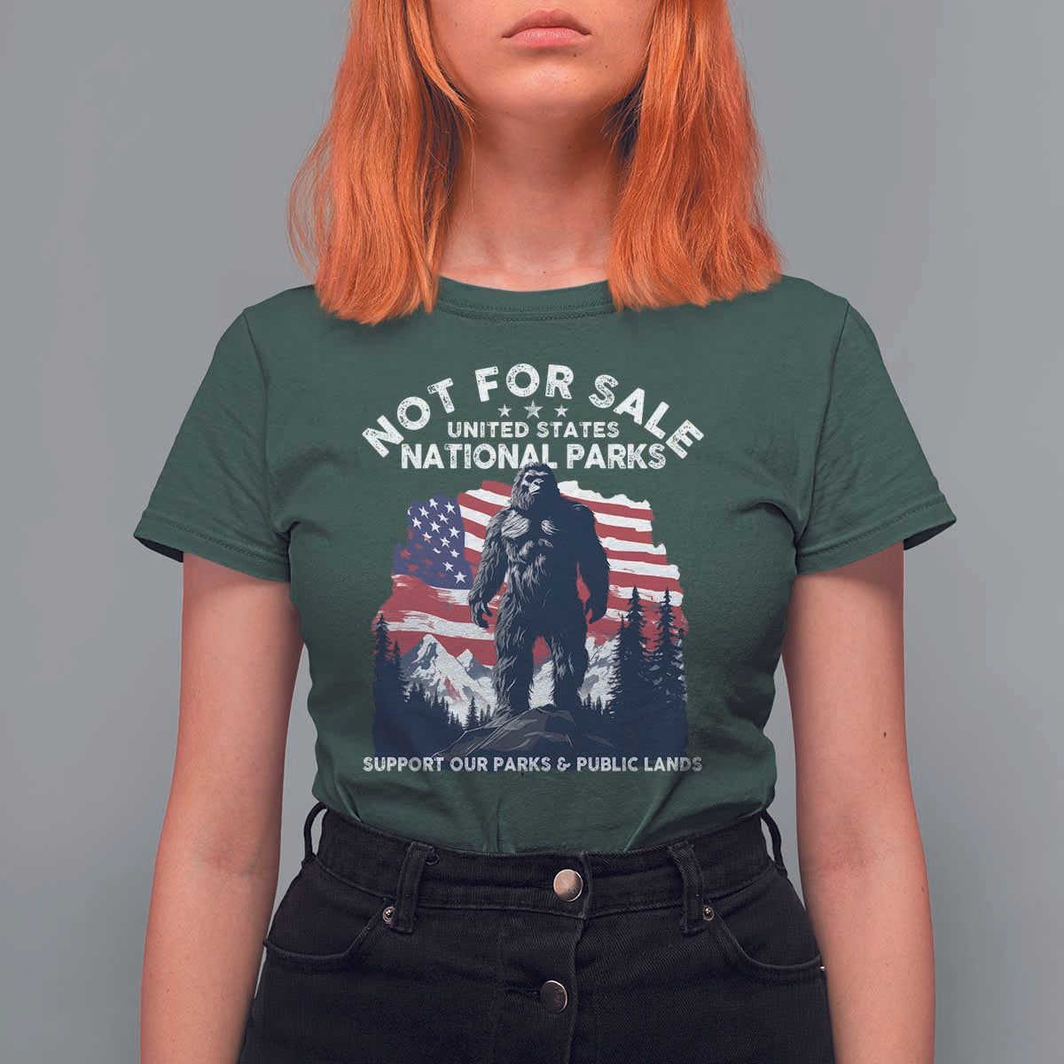 Not For Sale National Parks Bigfoot T Shirt For Women Support Our Parks And Public Lands