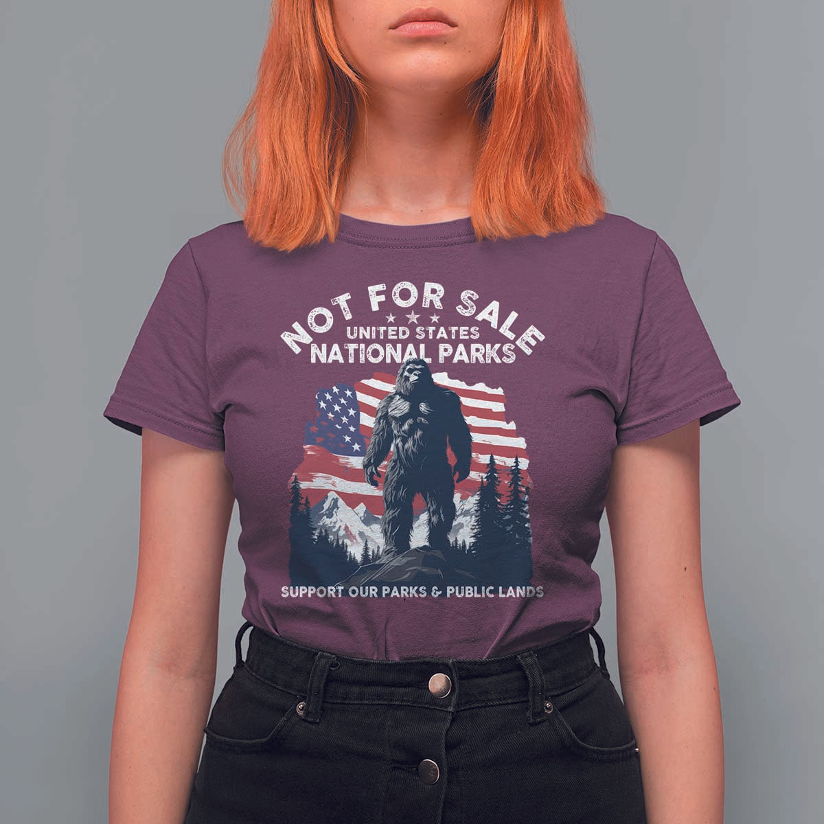 Not For Sale National Parks Bigfoot T Shirt For Women Support Our Parks And Public Lands