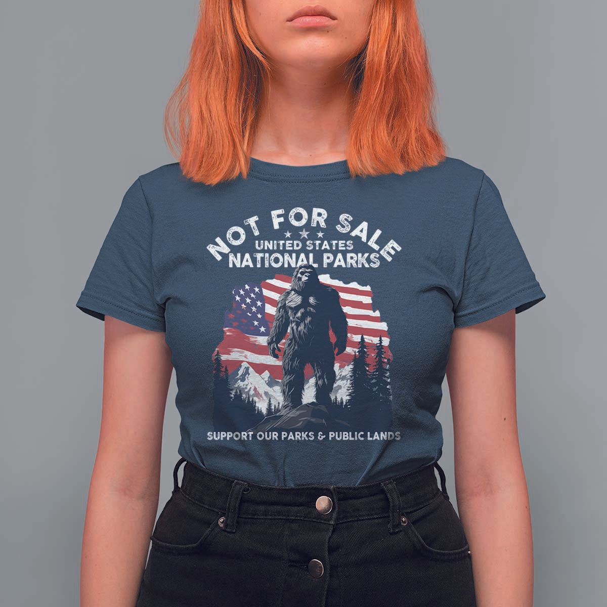 Not For Sale National Parks Bigfoot T Shirt For Women Support Our Parks And Public Lands