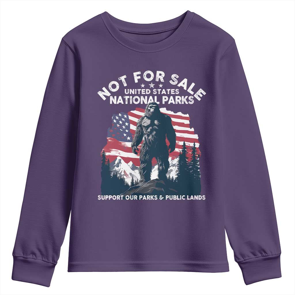Not For Sale National Parks Bigfoot Youth Sweatshirt Support Our Parks And Public Lands