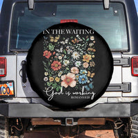 In The Waiting God Is Working Spare Tire Cover Religious Christian Bible Verse Flower