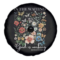 In The Waiting God Is Working Spare Tire Cover Religious Christian Bible Verse Flower