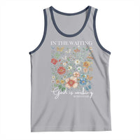 In The Waiting God Is Working Tank Top Religious Christian Bible Verse Flower