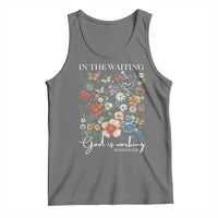 In The Waiting God Is Working Tank Top Religious Christian Bible Verse Flower
