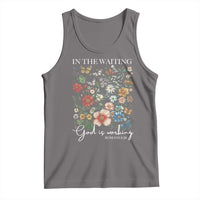In The Waiting God Is Working Tank Top Religious Christian Bible Verse Flower