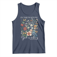 In The Waiting God Is Working Tank Top Religious Christian Bible Verse Flower