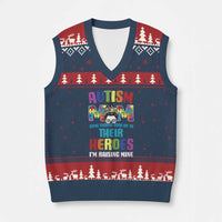 Autism Mom Some People Look Up Their Heroes I'm Raising Mine V-Neck Knit Sweater Vest Autism Awareness