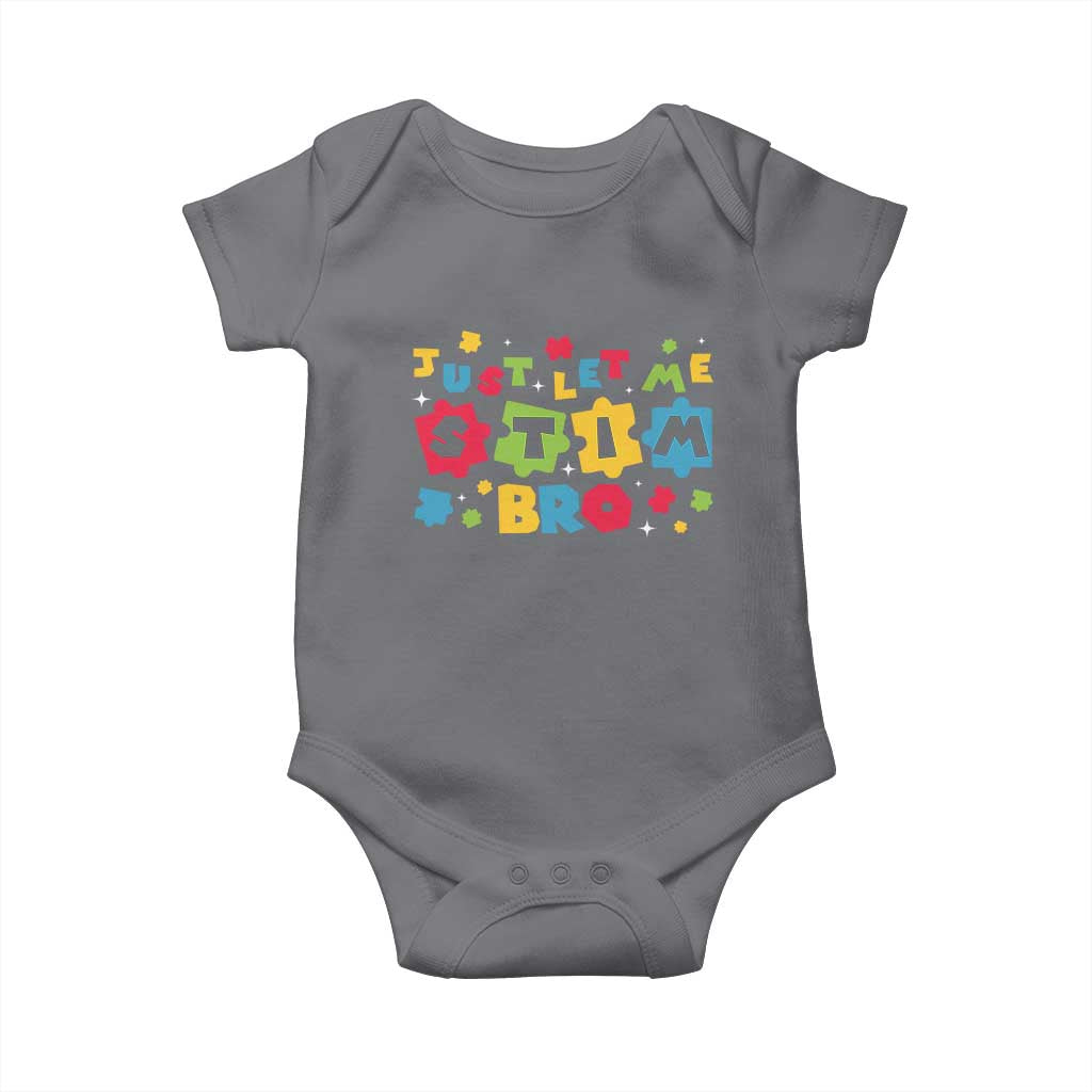 Funny Just Let Me Stim Bro Baby Onesie Autism Awareness Puzzle