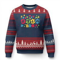 Funny Just Let Me Stim Bro Ugly Christmas Sweater Autism Awareness Puzzle