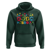 Funny Just Let Me Stim Bro Hoodie Autism Awareness Puzzle