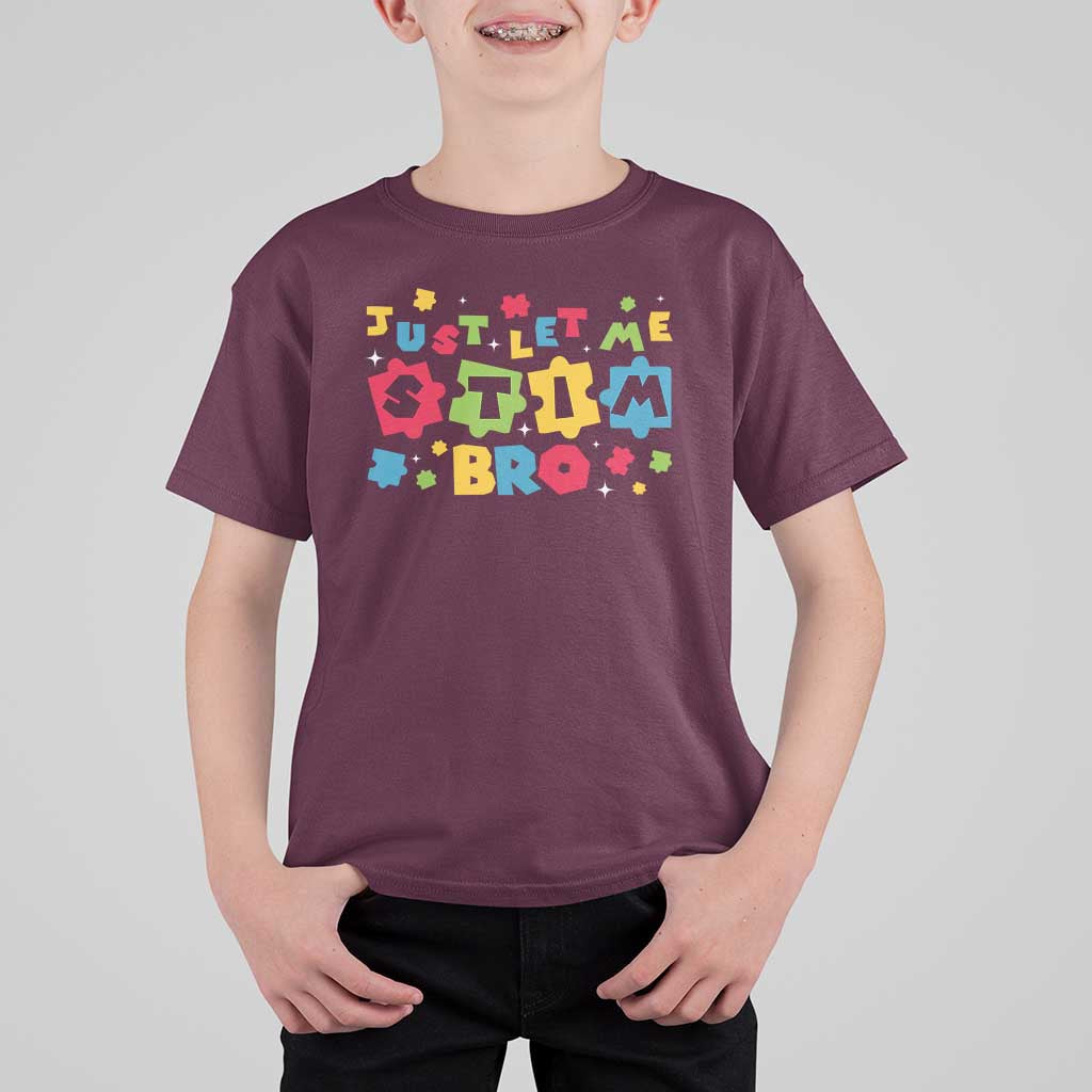 Funny Just Let Me Stim Bro T Shirt For Kid Autism Awareness Puzzle