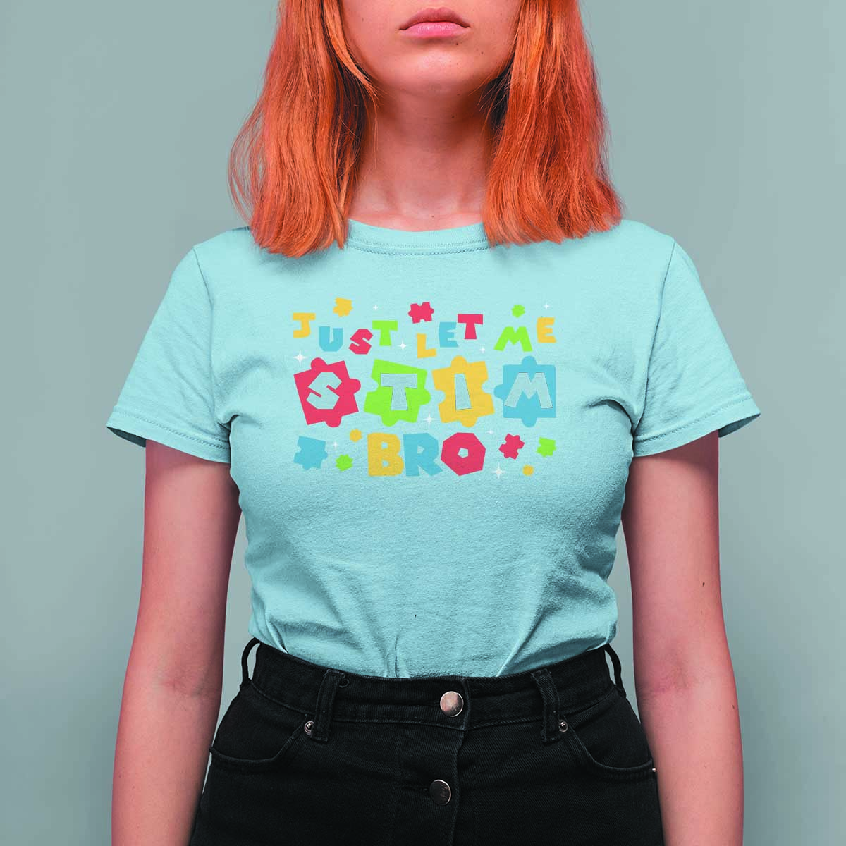 Funny Just Let Me Stim Bro T Shirt For Women Autism Awareness Puzzle