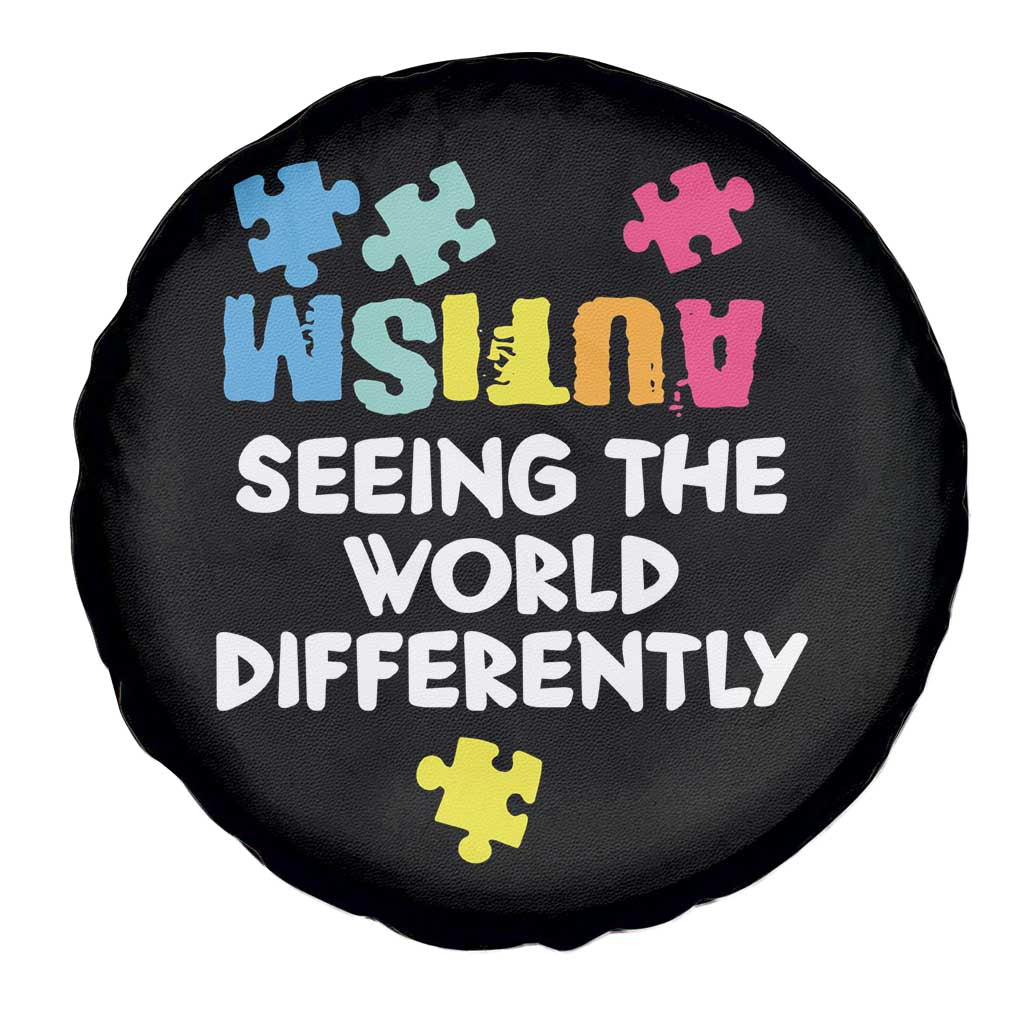 Autism Seeing The World Differently Spare Tire Cover Autistic Autism Awareness Puzzle