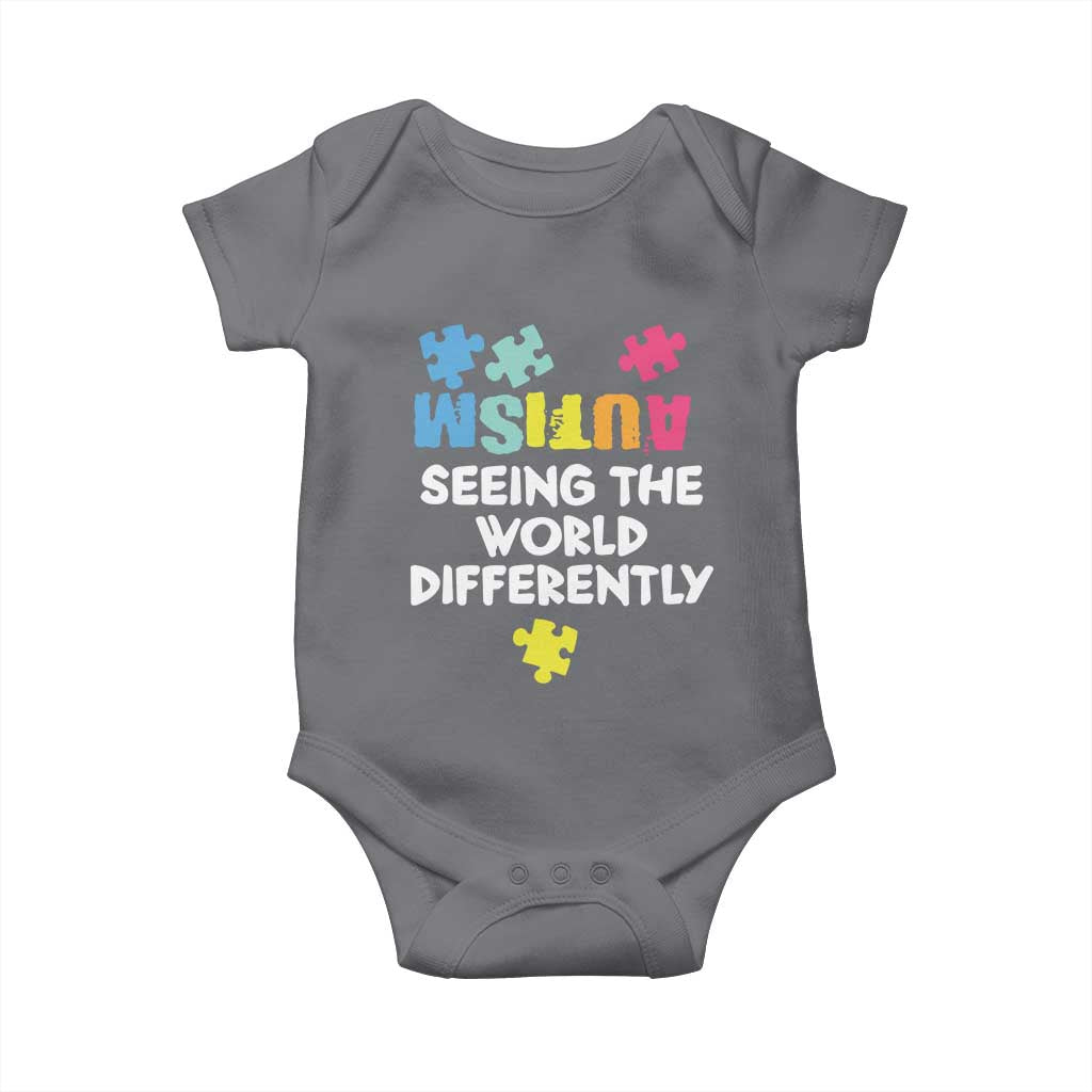 Autism Seeing The World Differently Baby Onesie Autistic Autism Awareness Puzzle