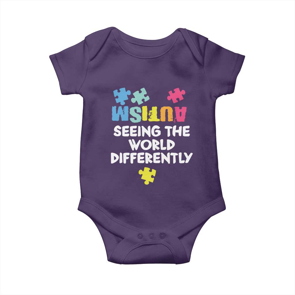 Autism Seeing The World Differently Baby Onesie Autistic Autism Awareness Puzzle
