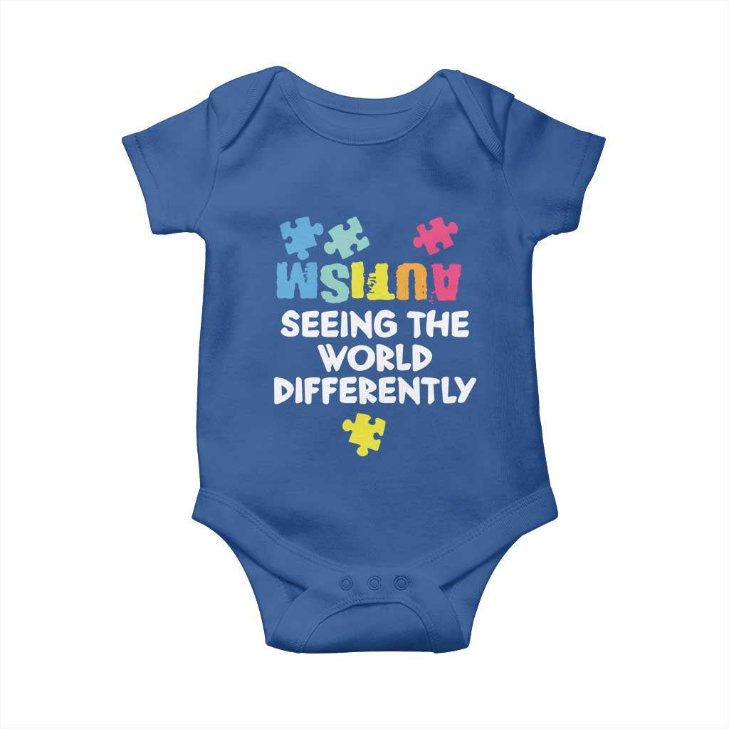 Autism Seeing The World Differently Baby Onesie Autistic Autism Awareness Puzzle