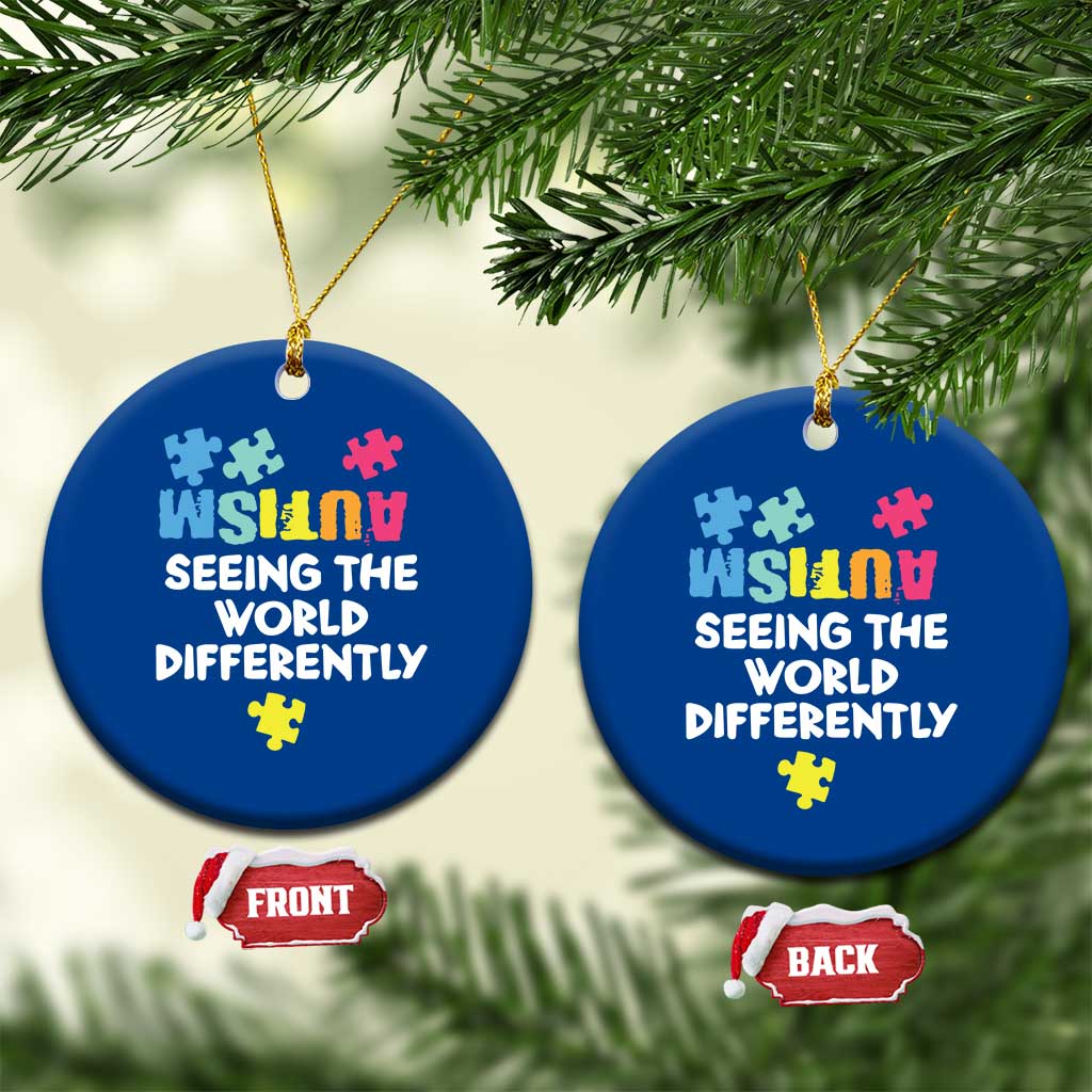 Autism Seeing The World Differently Ceramic Ornament Autistic Autism Awareness Puzzle