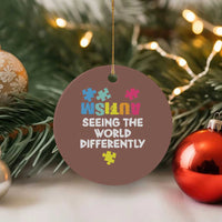 Autism Seeing The World Differently Ceramic Ornament Autistic Autism Awareness Puzzle