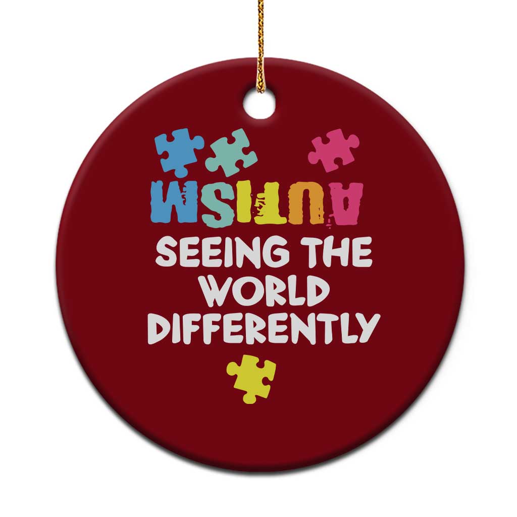 Autism Seeing The World Differently Ceramic Ornament Autistic Autism Awareness Puzzle